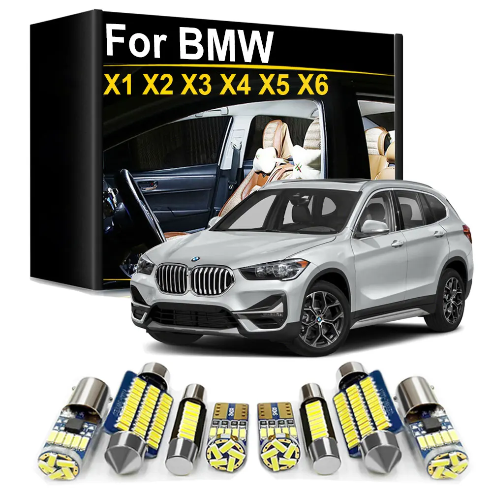 

Светодиодные внутренние светильники Canbus для BMW X1 E84 F48, X2 F39, X3 E83 F25, X4 F26, X5 E53 E70 F15 F85, X6 E71 E72 – Автоаксессуары