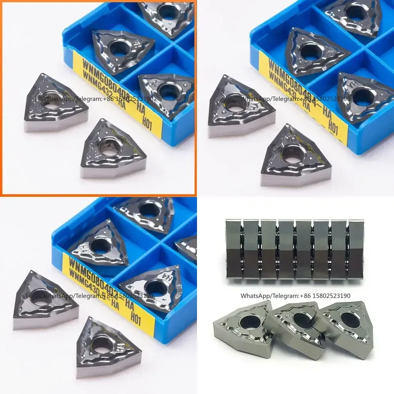 10Pcs WNMG080402 WNMG080404 WNMG080408 HA H01 Carbide Inserts WNMG 080402/080404 External Turning CNC Lathe Tool For Aluminum