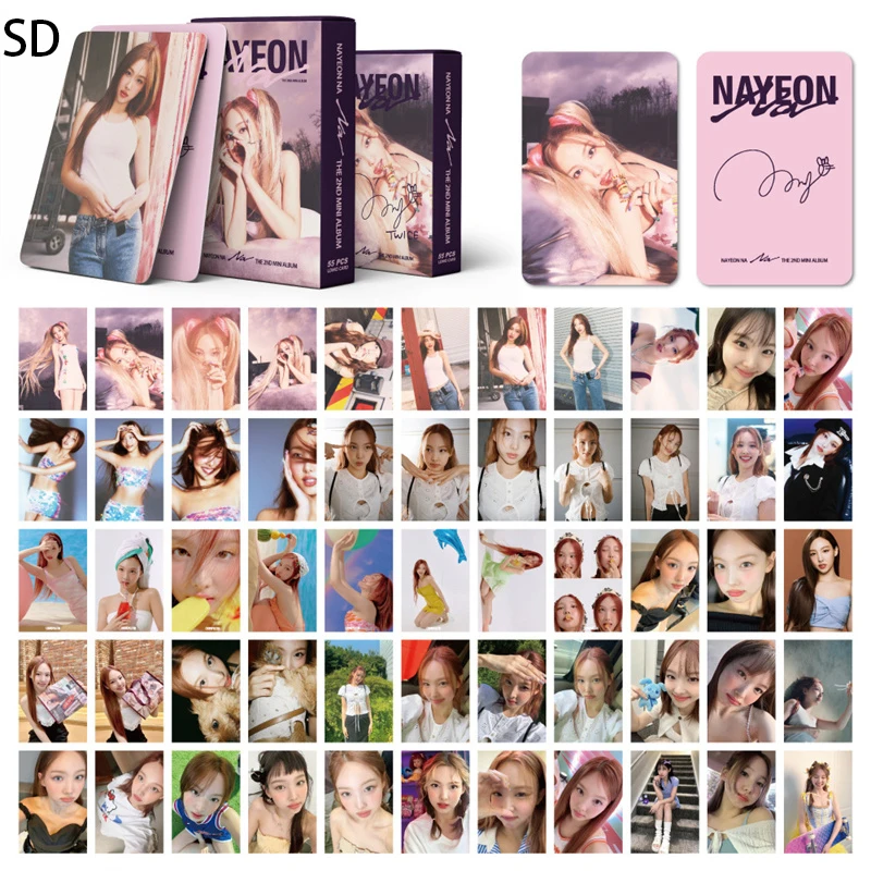 55pcs/set KPOP TWICE Lin Na Lian LOMO Card Album NAYEON "NA" The 2nd Mini Album HD Photo Card Fan Collection Gift Postcard