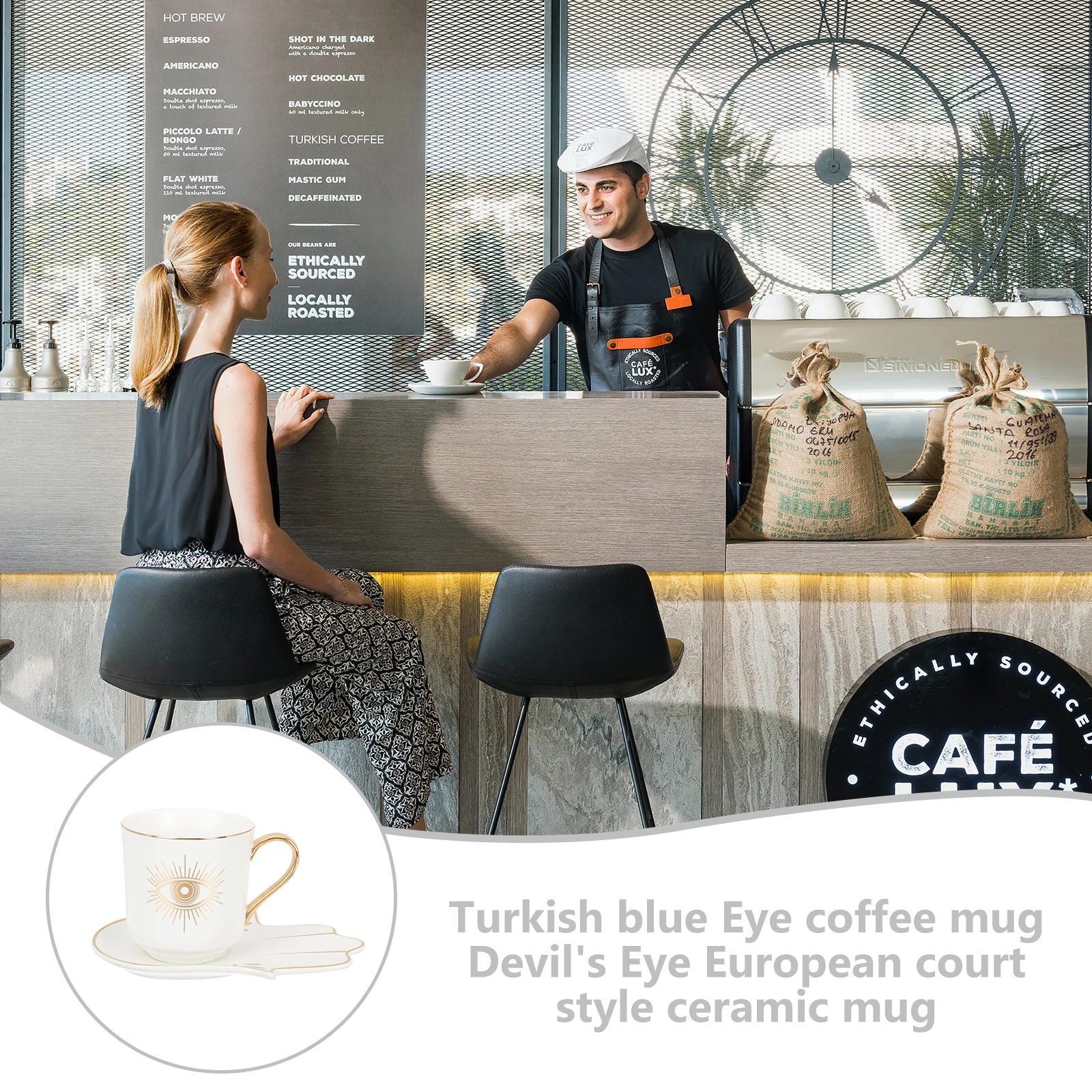 

1Set European Style Decorative Coffee Cup with Saucer Highgrade Material Multiuse Drinkware Home Office Cafe