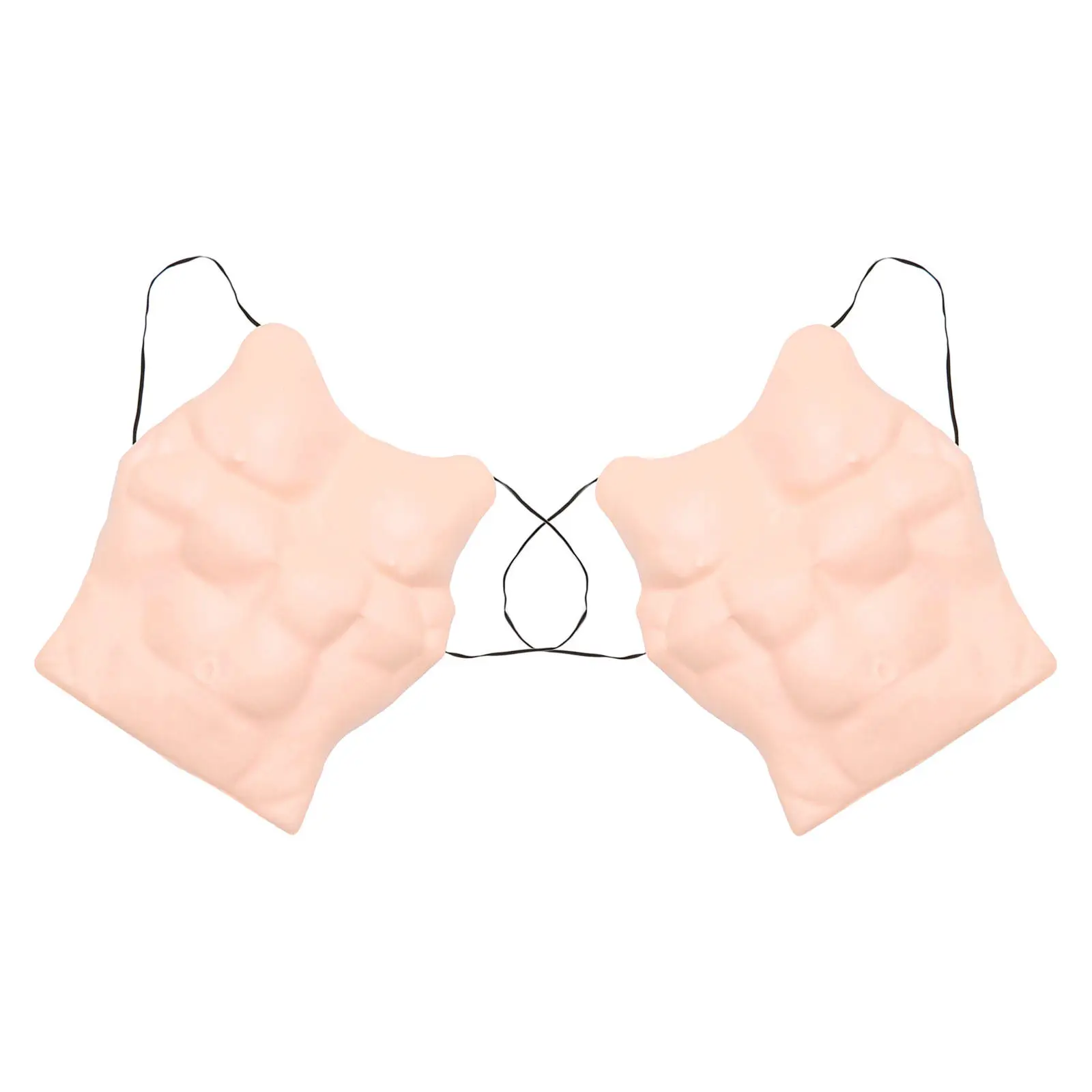 

2Pcs Realistic Muscle Chest Costume Funny Fake Abdominal Skin Suit Halloween Cosplay Party Accessory Muscle Chest Costume