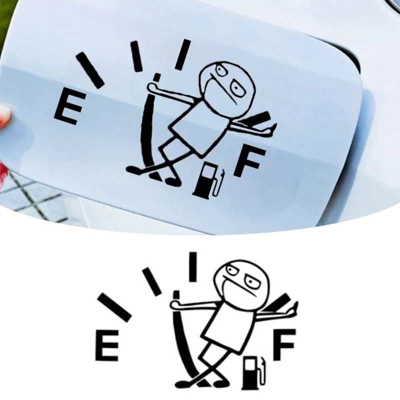 1PC Pull Fuel Tank Pointer Funny Vinyl Decal, Waterproof Auto Fuel Tank Cap Sticker to Cover Scratches Exterior Accessories