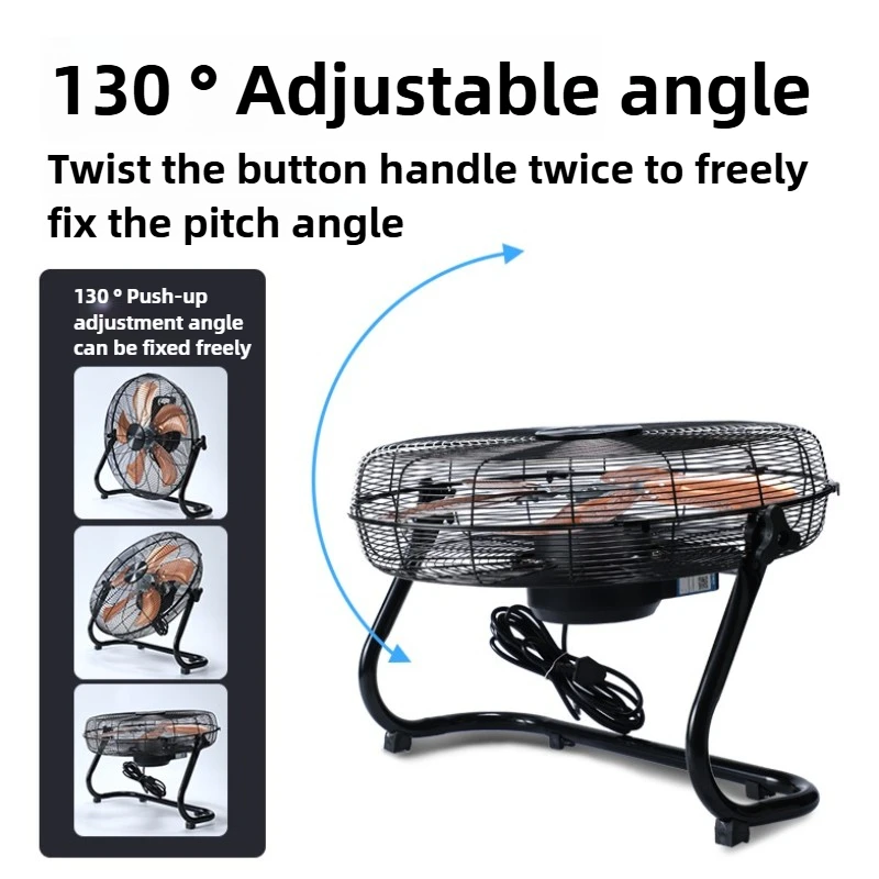 Turbo Industrial Floor Blower 3D Spiral Boost ใบมีดอลูมิเนียม 4 ความเร็วลมประหยัดพลังงานเสียงรบกวนต่ําสําหรับระบายความร้อนมุมกว้าง