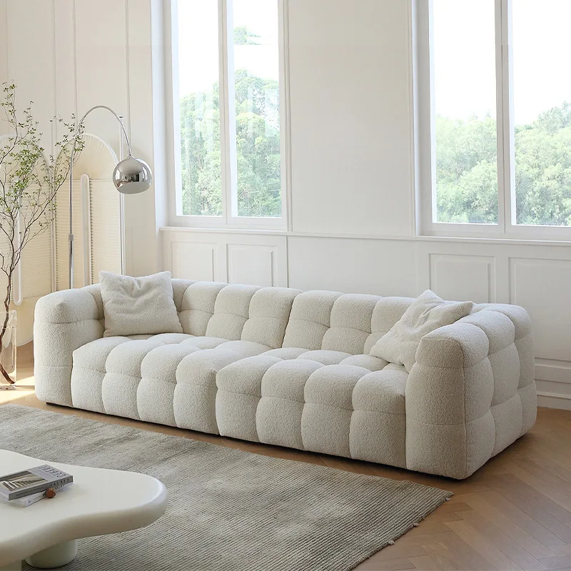 

French puff BOBA marshmallow sofa living room small apartment simple Internet celebrity ins cream style cloud sofa