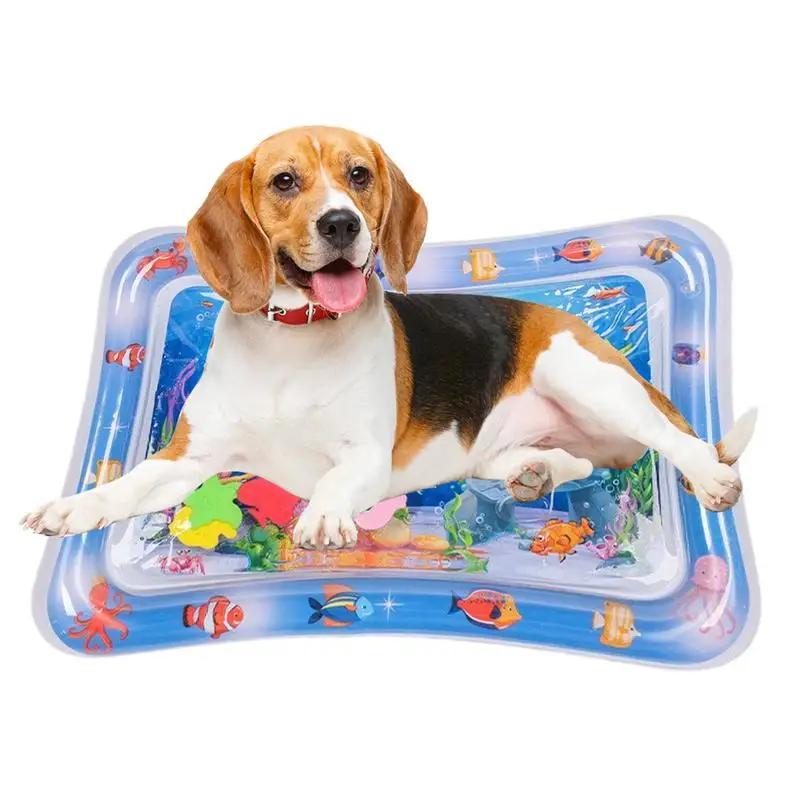 Water Sensory Play Mat Thickened Inflatable Water Mat For Cat And Dog Pet Playmat With Fish Sea Ocean Theme Dog Bed Mats