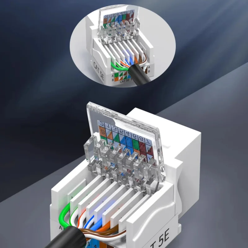Cat 5e Patch-Free Network Module Gigabit/10G Shielded Network Cable 86-Type Panel Computer Socket Network Port