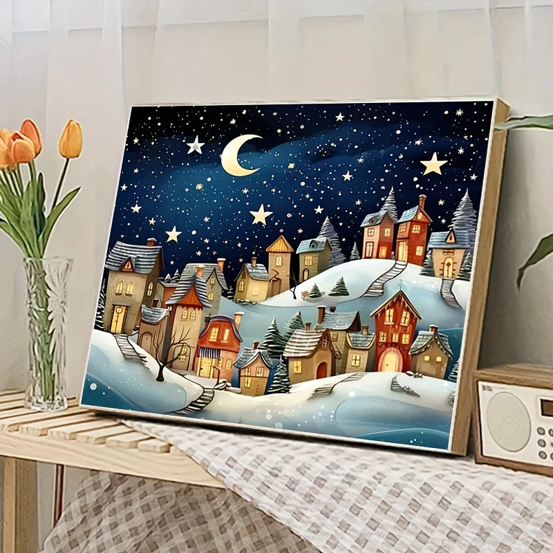 Professional Art Use 1pc Beginner-Friendly DIY Adult Paint by Numbers Kit - Includes Acrylic Paints, Canvas, 3 Paintbrushes, and