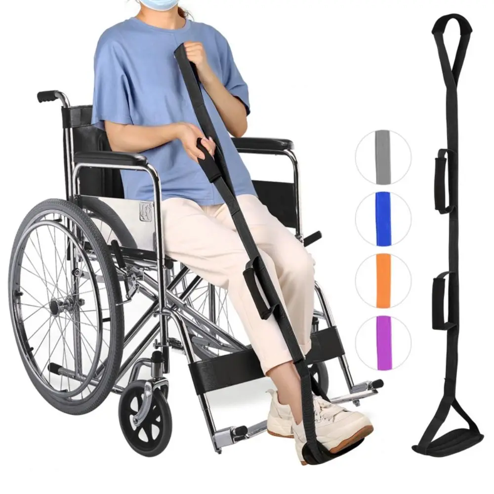 

with EVA Handgrips &Foot Loop Long Leg Lifter Nylon Black Color Long Leg Lifter Strap 40inch Portable