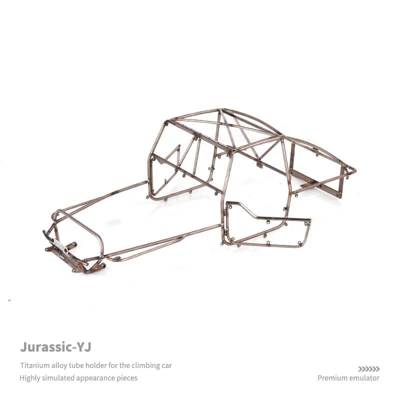 T4 Titanium Alloy Tube Frame Roll Cage YJ Body Shell Jurassic Park for 1/10 RC Crawler Car Traxxas TRX4 Handmade Frame DIY Parts