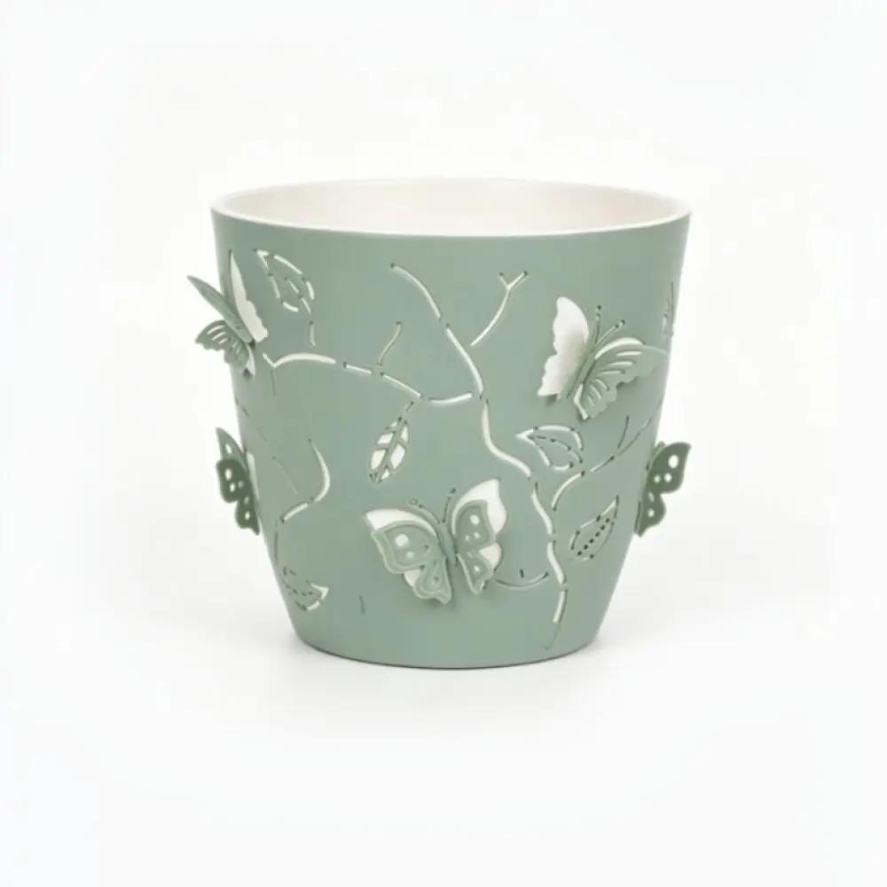 Decorative Resin Butterfly Planter Hollow Flower Basket Detachable Double Layer Succulent Container Desktop Gardening
