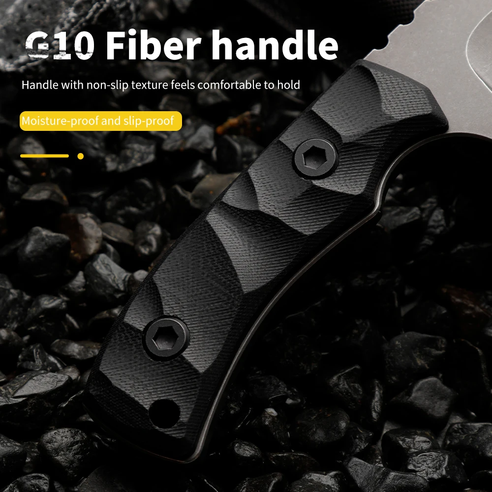 HUANGFU lama fissa in acciaio D2 di alta qualità, coltello dritto da esterno, coltello da sopravvivenza nella natura selvaggia, coltello piccolo da uomo