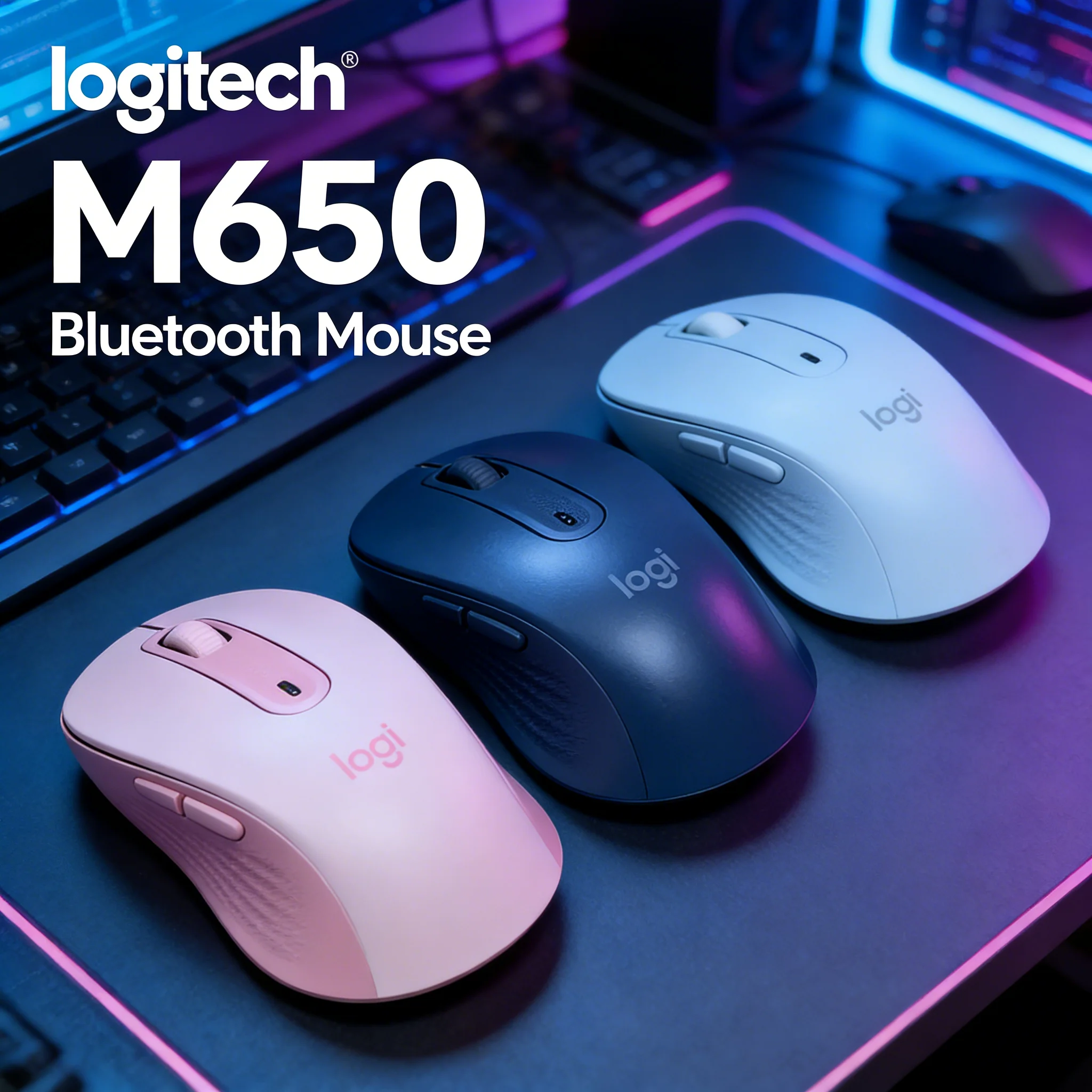 

Logitech M650 Wireless Bluetooth Mouse Silent Office Laptop Advanced Optical Sensor Technology Programmable Buttons
