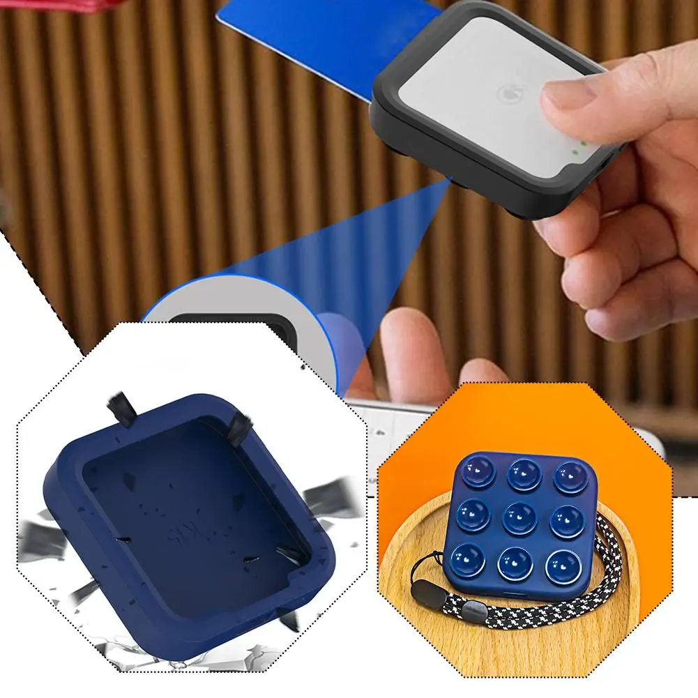 Silicone Suction Cup Protective Cover For Square Reader Anti-scratch Shockproof Cover With Lanyard P8l7