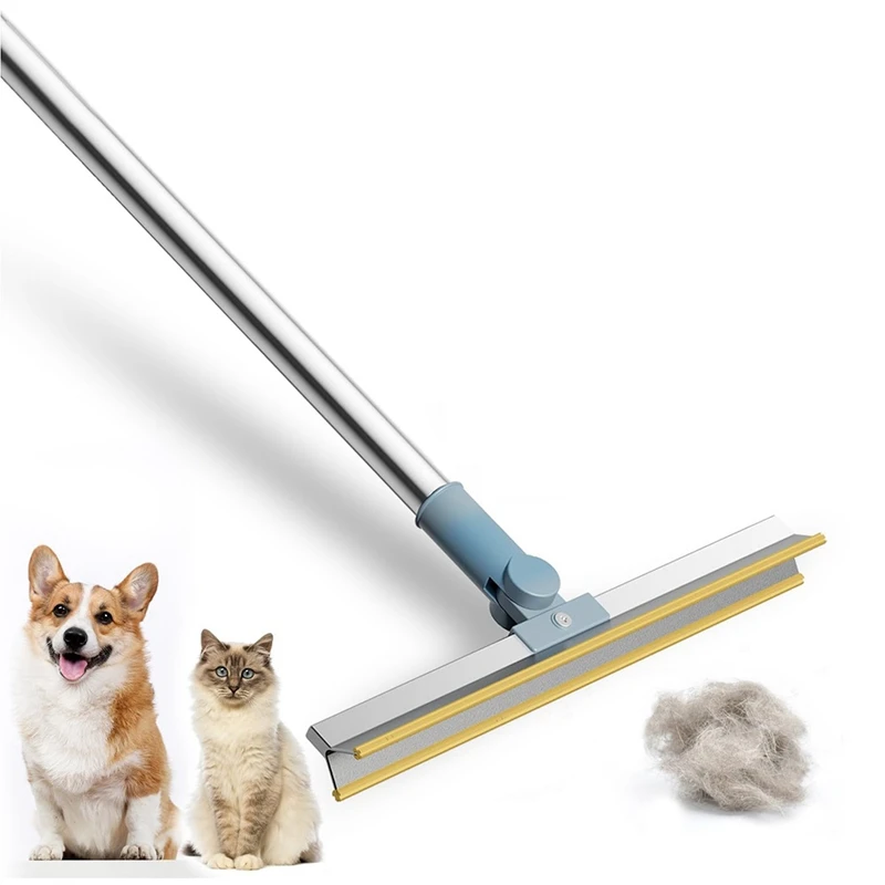 Reusable Remover For Pet Hair Adjustable Long Handle Carpet Rake Remover For Embedded Fur Scraper And Dog Hair Remover Durable