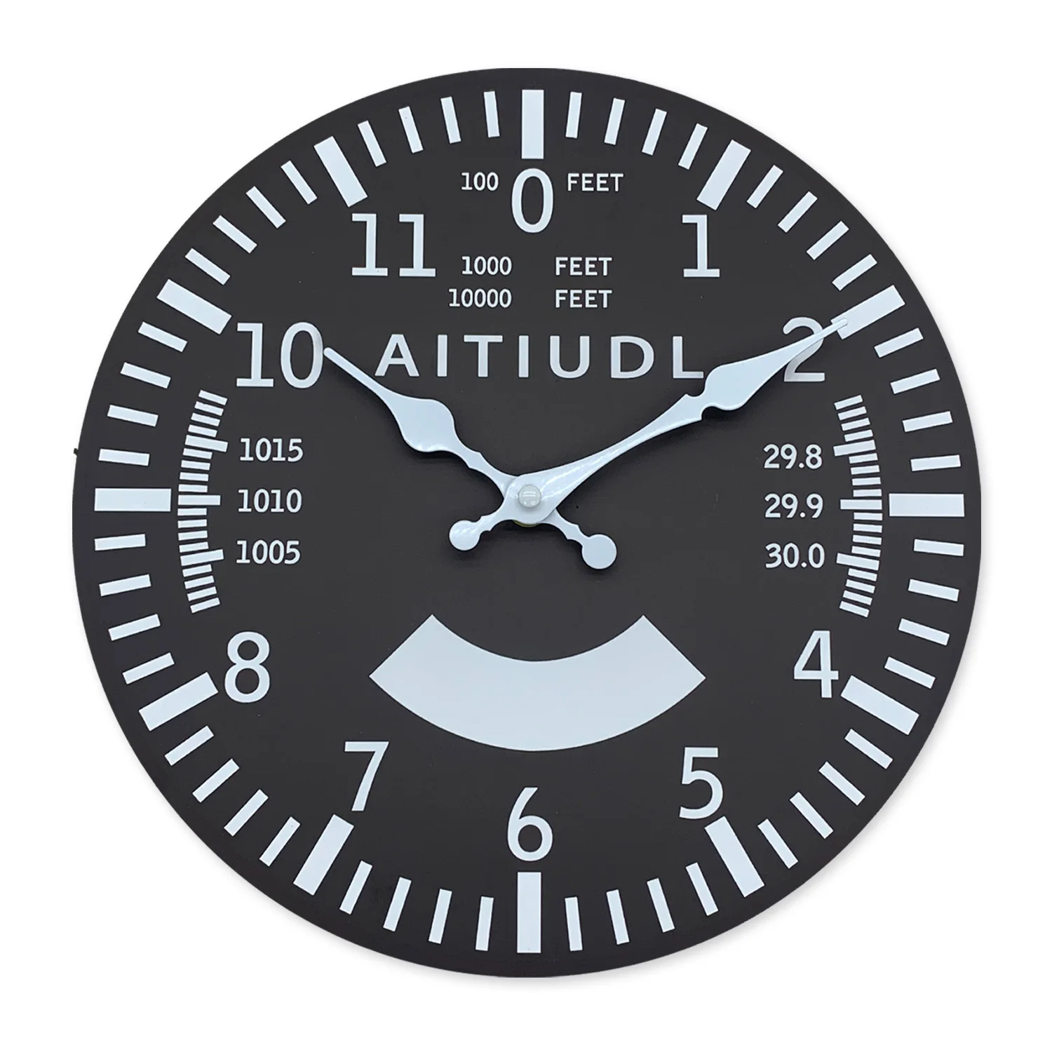 Creative Airplane Height Indicator Pattern Wooden Wall Clock for Living Room, Bedroom, Kitchen, Home Decoration, Silent Quartz Clock, Holiday Gift, 10 Inches, 12 Inches, 14inch, 16inch (Battery Not Included)