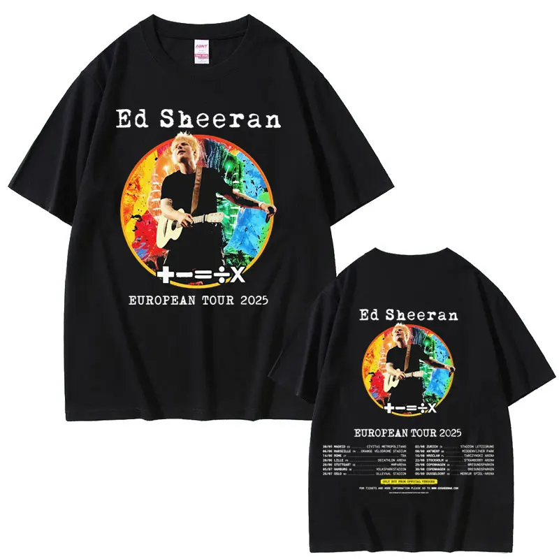 

Ed Sheeran European Tour 2025 T-shirt Men Women Fashion Casual Vintage Short Sleeve T-shirts Men's Oversized T Shirts Streetwear