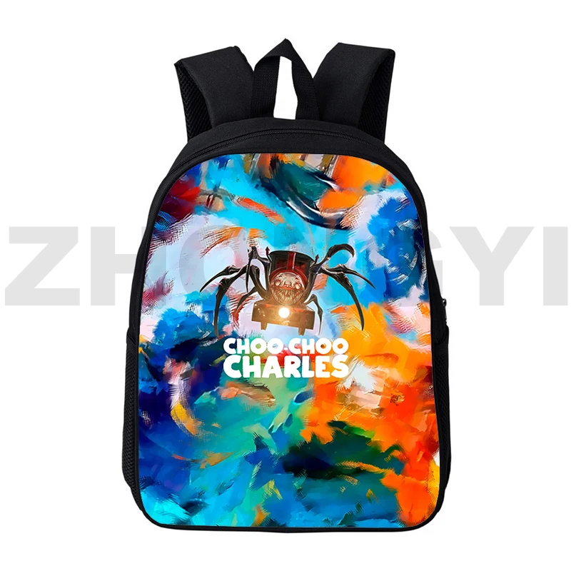 3D Choo-Choo Charles Anime Backpack Men Outdoor Sport Schoolbag 12/16 Inch Study Gifts Book Bag for Kids Women Laptop Travel Bag