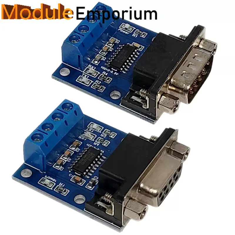 2pcs TTL to RS232 module RS232 to TTL Male/Female DB9 Serial port module terminal level to TTL