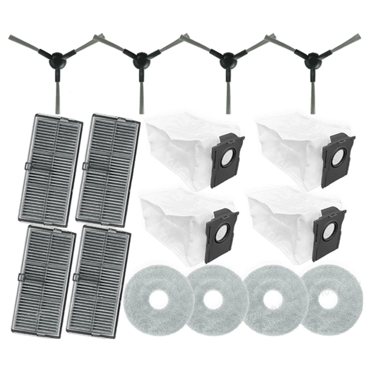 FZFZ 16個入り L10s Pro Ultra Heat/X30 Ultra/X30 Pro/ S10 Pro Ultra 真空掃除機用交換用サイドブラシ、フィルター、モップ、ダストバッグ
