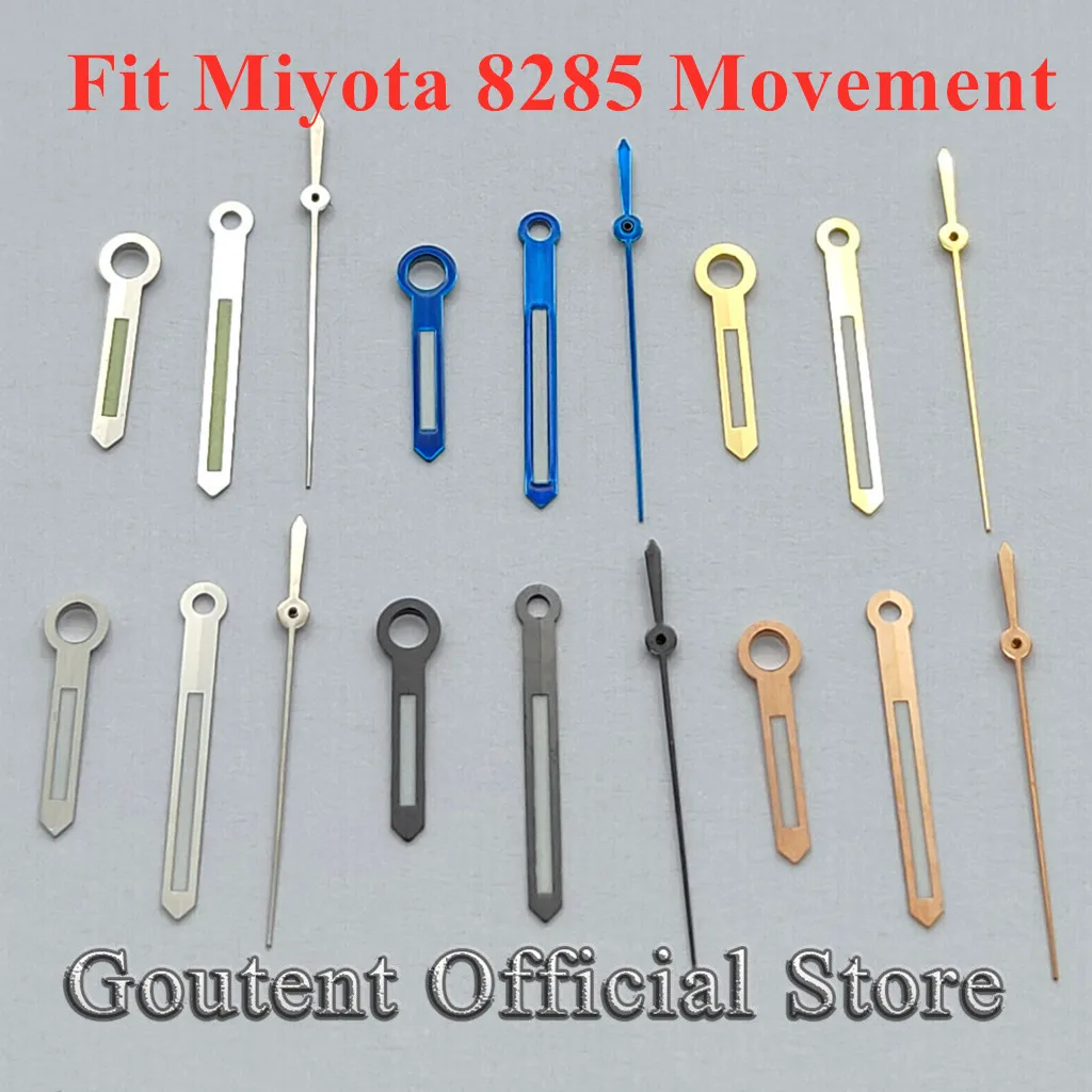 Goutent new Watch Hands Set Multi Silver Blue Gold Rose Black Green Luminous Fit Miyota 8285 Automatic Watch Needle Parts