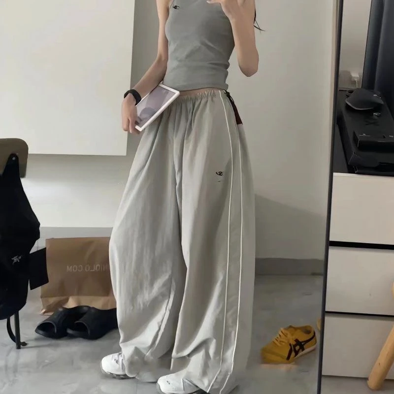 Wide Leg Parachute Pants Women Y2k Baggy Casual Joggers Chic Oversized Korean Harajuku Fashion Patchwork Trousers Hippie Pants