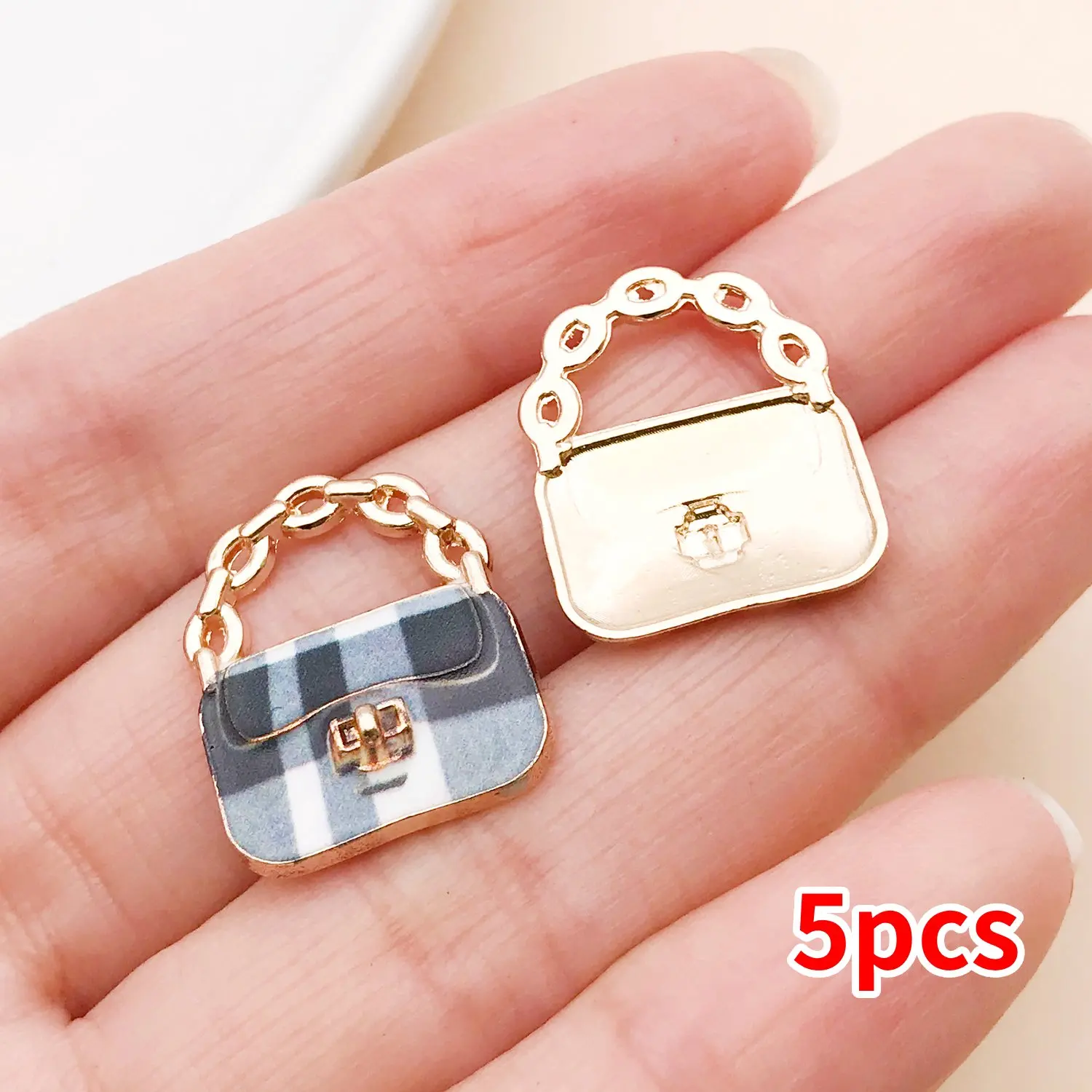 5/10 Stück 20x16mm bunte Emaille-Handtaschenanhänger für DIY-Halsketten, Armbänder, Ohrringe, Schmuckherstellung, Schlüsselanhänger-Zubehör