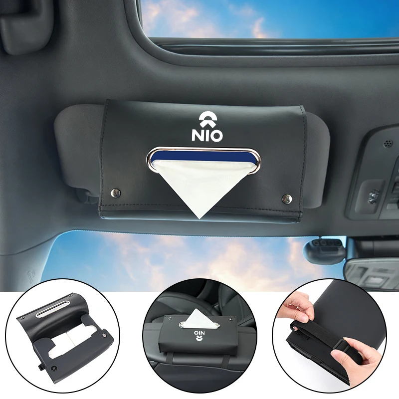 Car Tissue Box Armrest Paper Napkin Storage Bag Accessories For Nio ES6 EC6 ES8 ES7 ET5 ET7 2003 2023 EP9 EVE 2021 2022