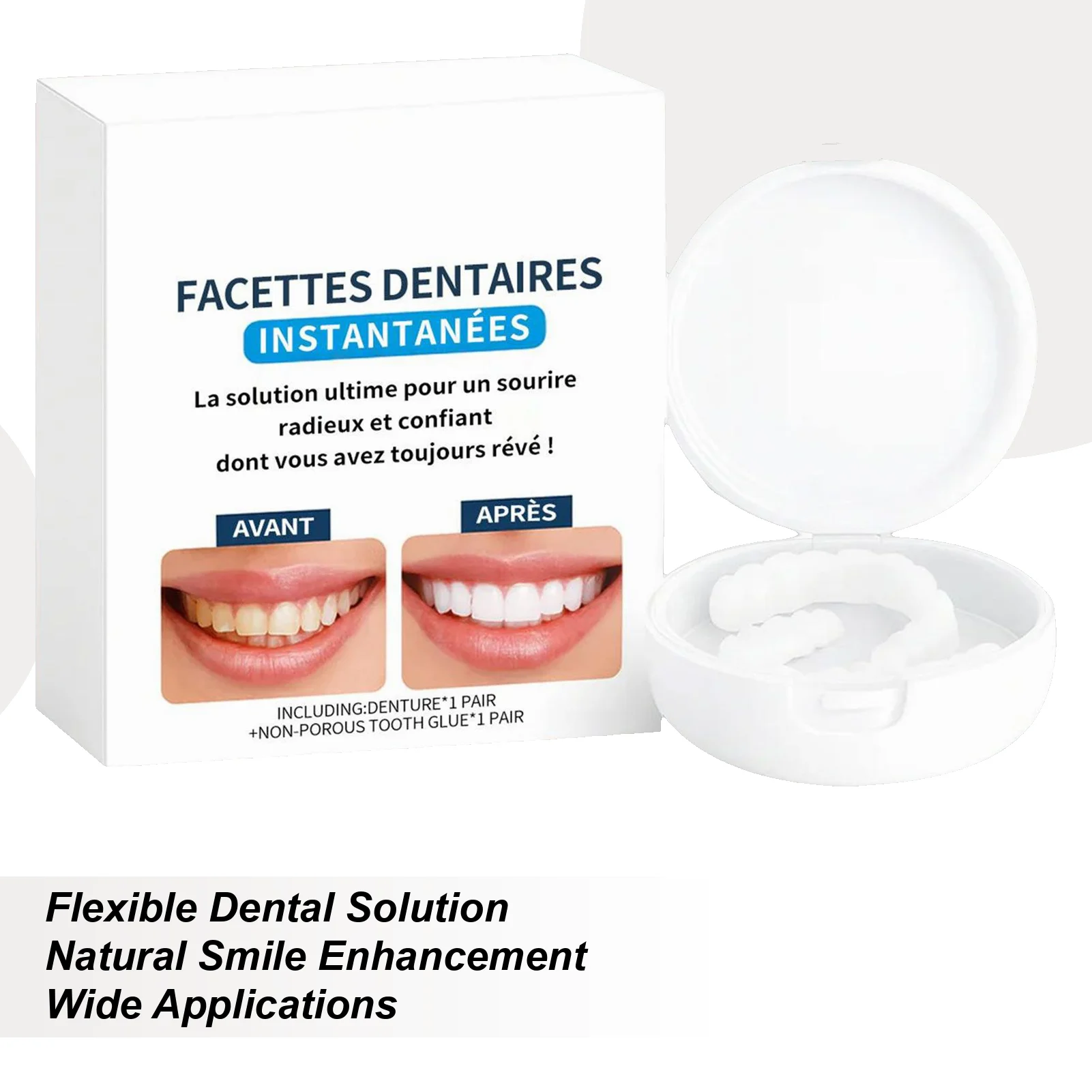 Fake Teeth Denture Decoration Set Silicone Denture Set Fake Tooth Repairing Upper Lower Veneers Soft Denture Kit For Teeth Orall