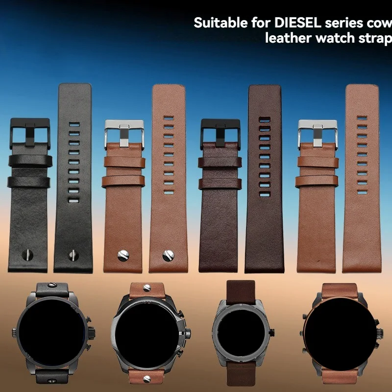 22 24 26 28 30 32mm high quality leather accessories water resistible and breathable watchband For Diesel DZ4343/4405/7257/4423