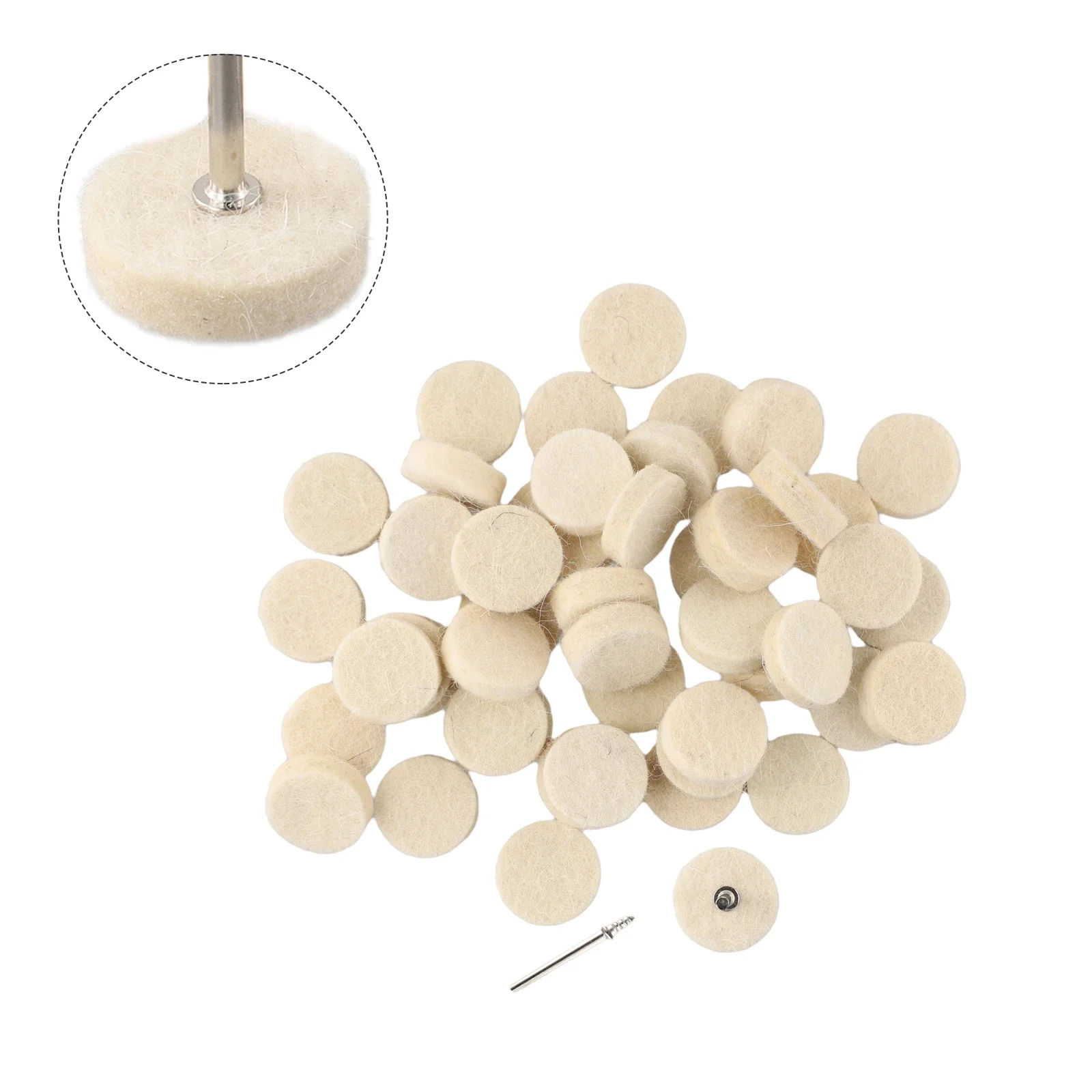 50 Felt Wool Polishing Buffing Wheels For Power Application 1 X 14 For Glass Steel And Jewelry Finishing Projects