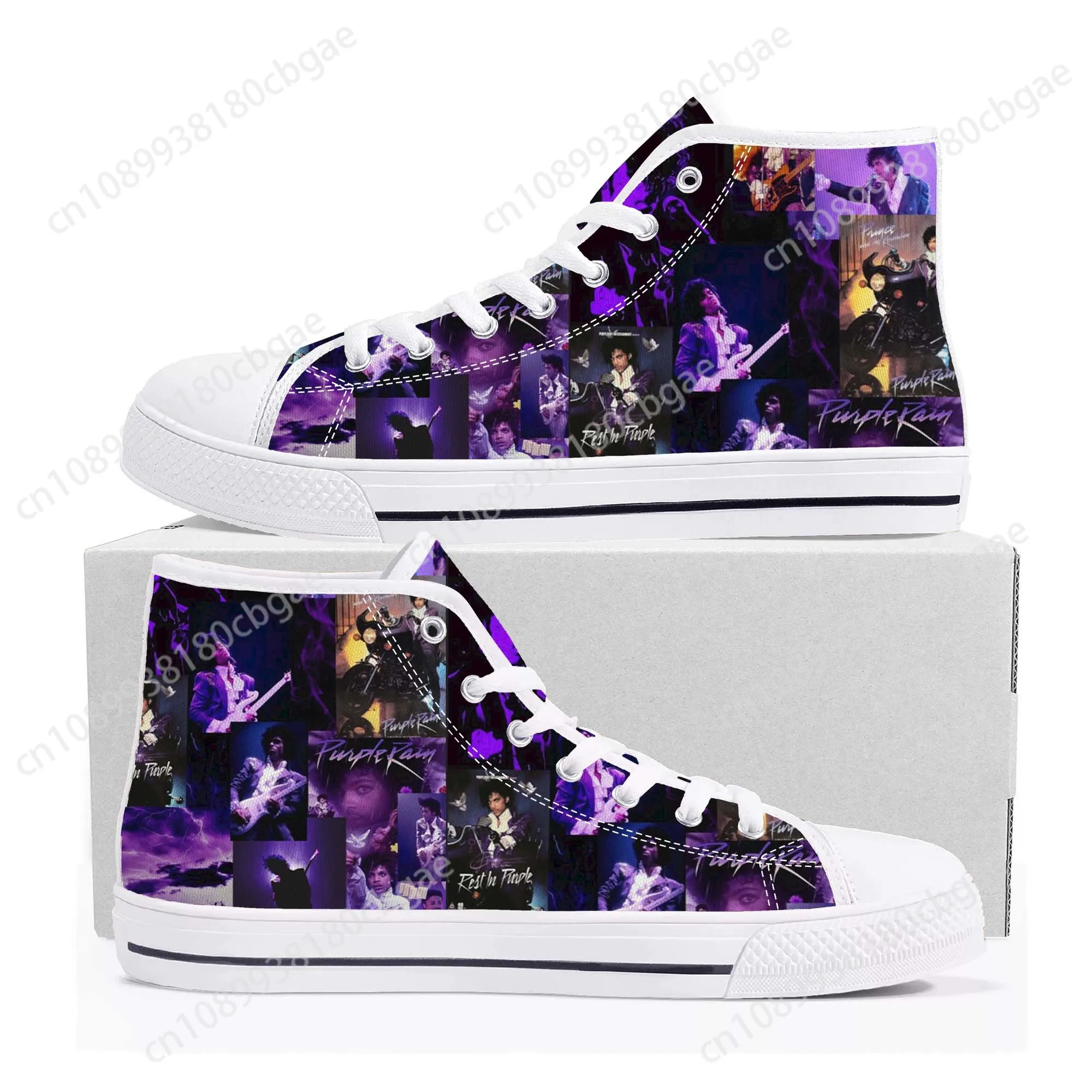 Zapatillas de deporte con estampado 3D para hombre y mujer, zapatos informales de tela de alta calidad, ligeros, transpirables, color púrpura, Singer Prince Symbol Rogers