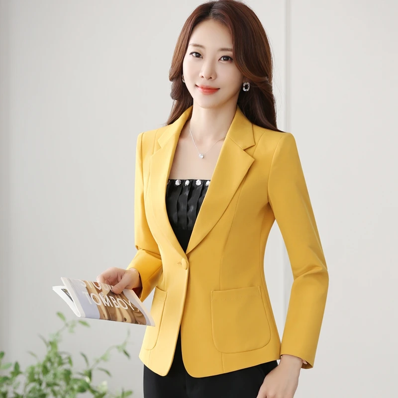 

New Autumn Fashion Women Blazer Jacket Slim Fit WorkWear Suit Coat Ladies Casual OL Office Long Blazers Plus Size 4XL Outwear