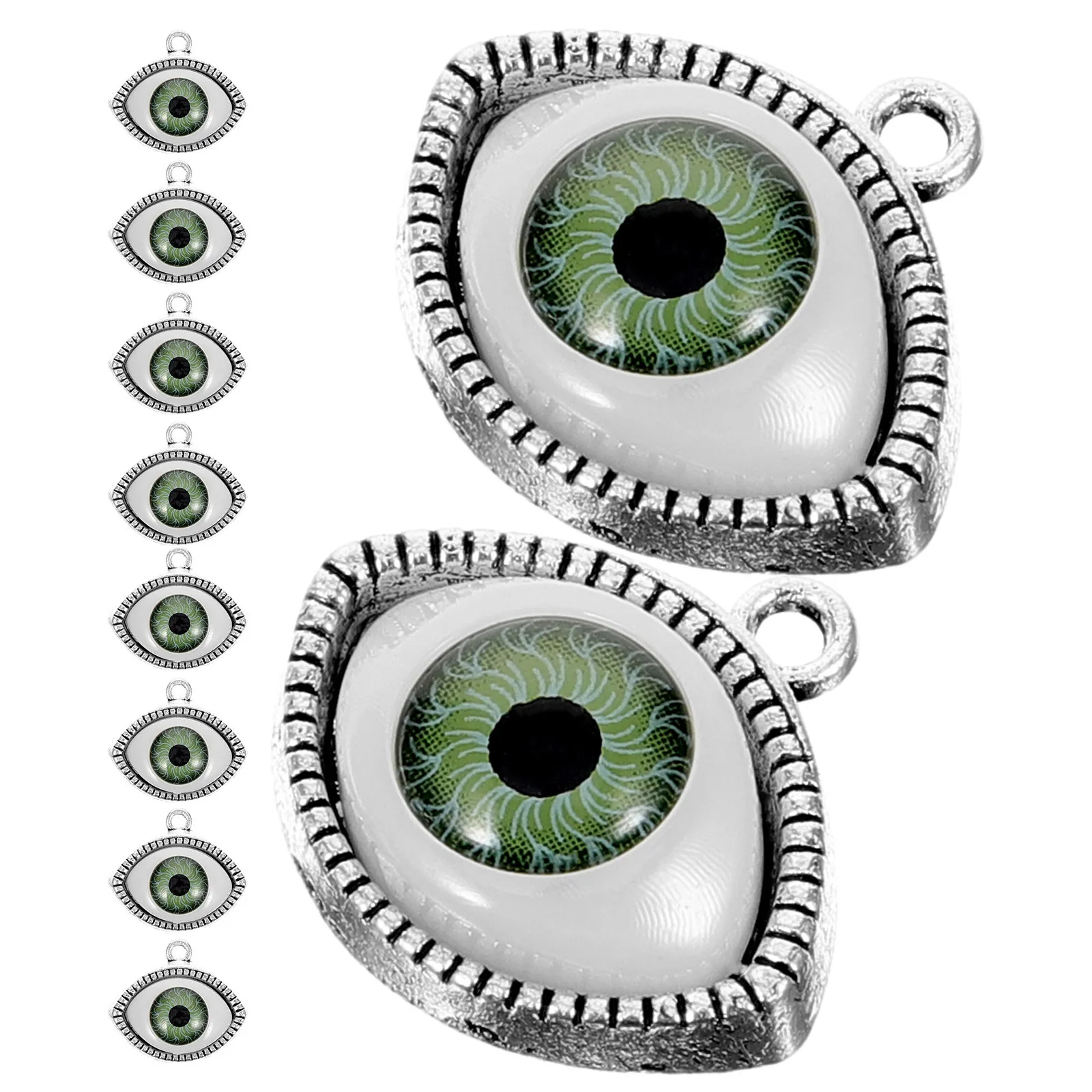 10 قطع سبائك عين الشر سحر المعلقات مستلزمات صناعة المجوهرات ل عقد دي اي واي أساور أقراط الاكسسوارات اليدوية