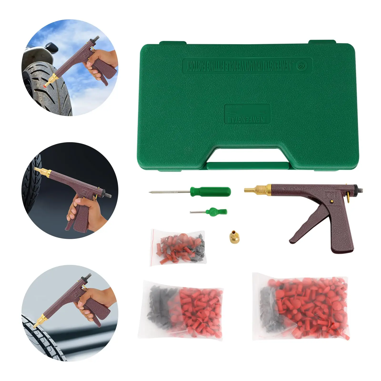 طقم إصلاح الإطارات مع 85 سدادات فطر، طقم إصلاح ثقب الإطارات بدون أنبوب أدوات إصلاح الإطارات العالمية لثقب الإطارات والإطارات المسطحة