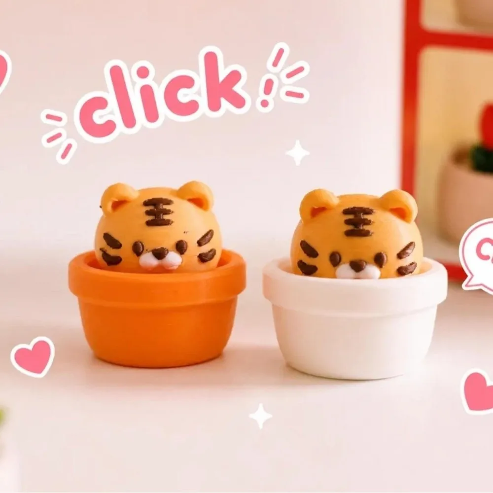 Finger Button Clicker Fidget Keychain Cartoon Animals Cute Clicking Pressure Relief Funny Soft Slow Rebound