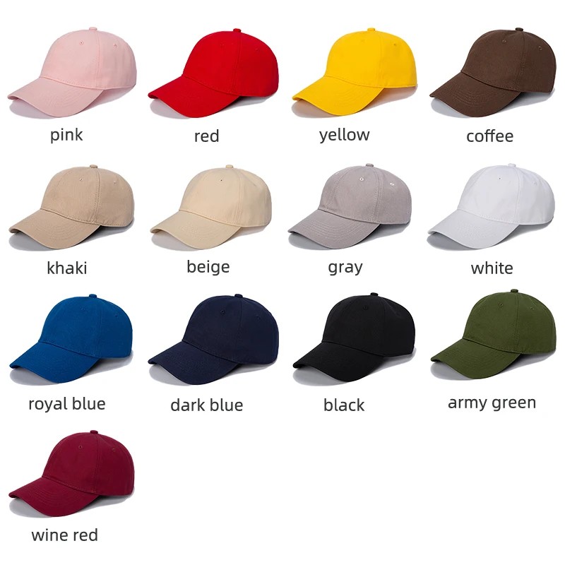 Customizable Cotton Baseball Cap Custom Logo Embroidery Unisex Adjustable Dad Hat Soft Personalized Men\'s Cap