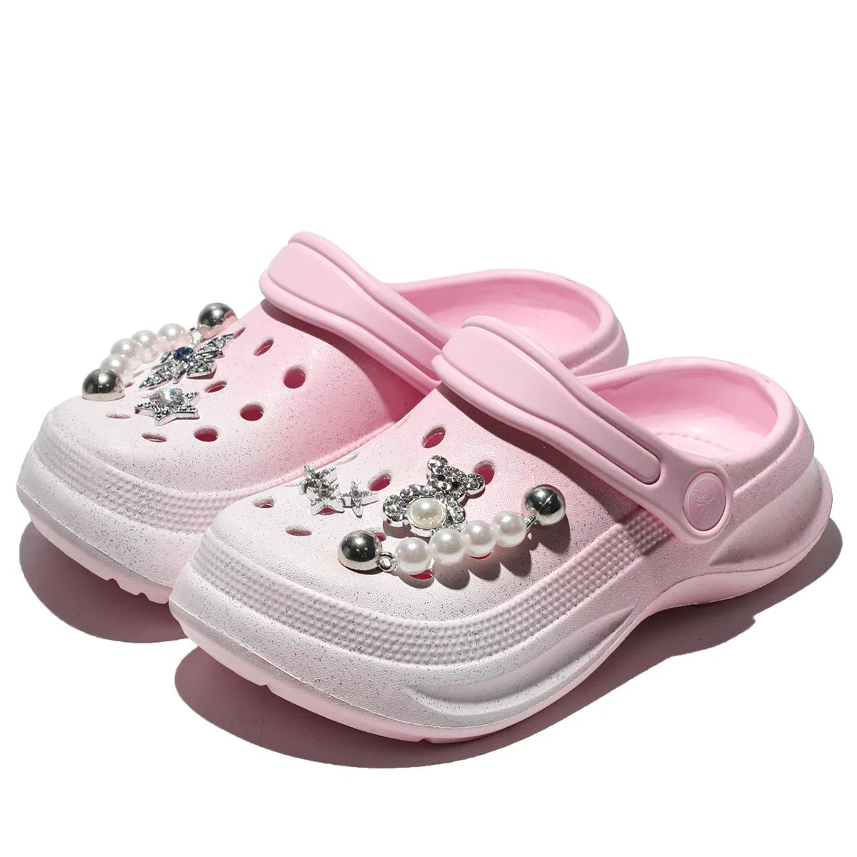 Glitzernde Clogs und Pantoletten für Kinder, leichte EVA-Gartenschuhe, rutschfeste Sandalen, atmungsaktive Slip-On-Schuhe für drinnen und draußen 168 – Detail 7