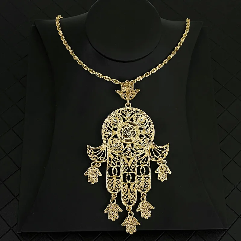 Collier women's palm Dropshipping Fashion Hand necklace Women's collar Arab Fatima hand pendant necklace