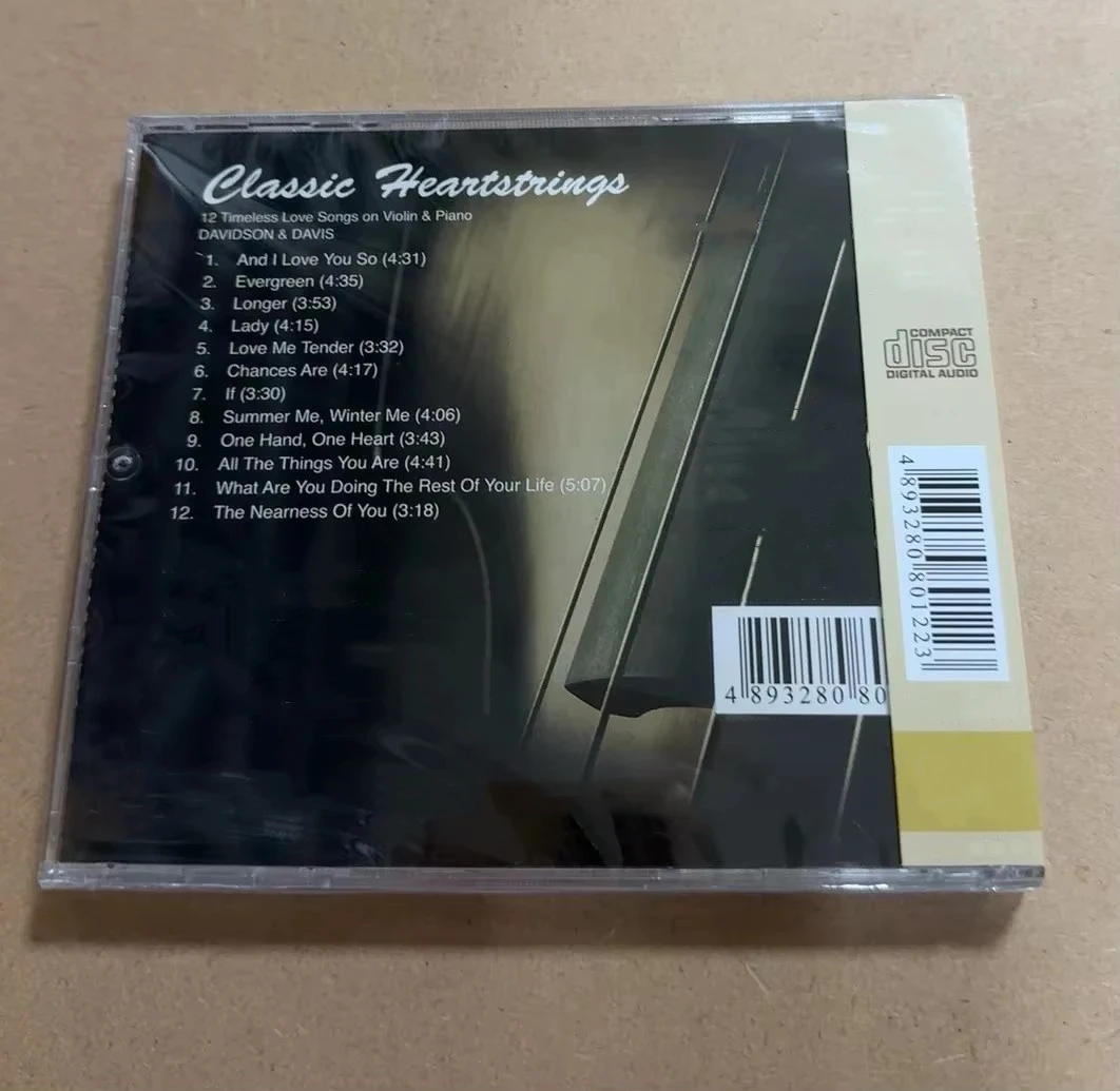 David Davidson Music CD Classic Heartstrings 12 Timeless Love Songs On Violin & Piano Album Music Record Cosplay Soundtracks Box