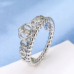 Aliexpress hot selling silver jewelry Thai silver ring European and American fashion crown ring retro ring