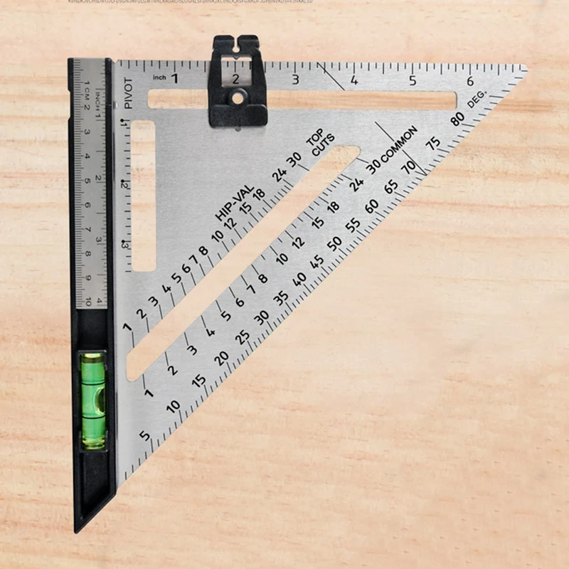 Woodworking Combination Square, Inch/Metric Metal Combo Square, Accurate Woodworking Measure Square Durable Easy Install