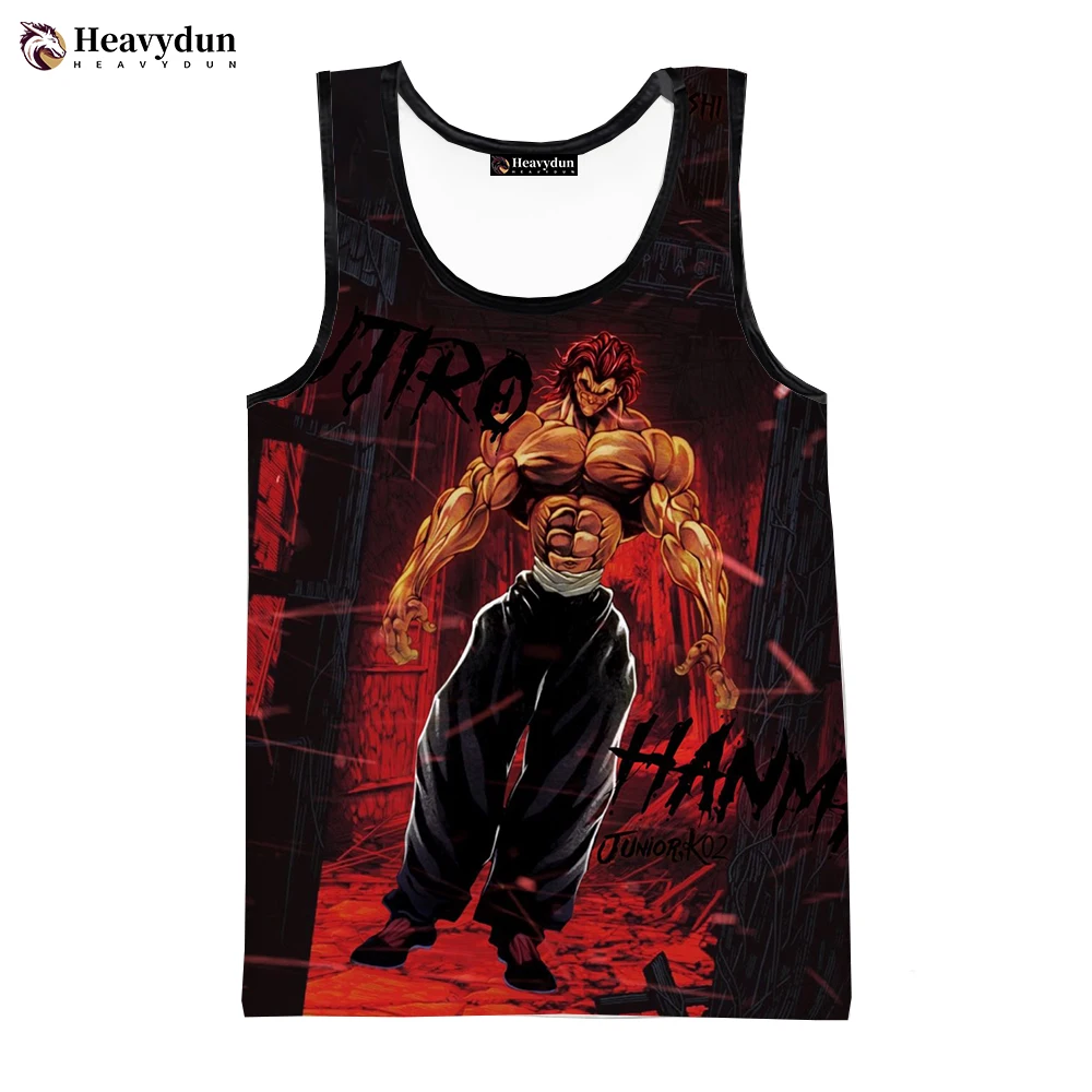 2023 Newest Baki Hanma Fashion Summer Men Tank Tops Sleeveless Spring Harajuku Personality 3D Printed Beach Tops Tees