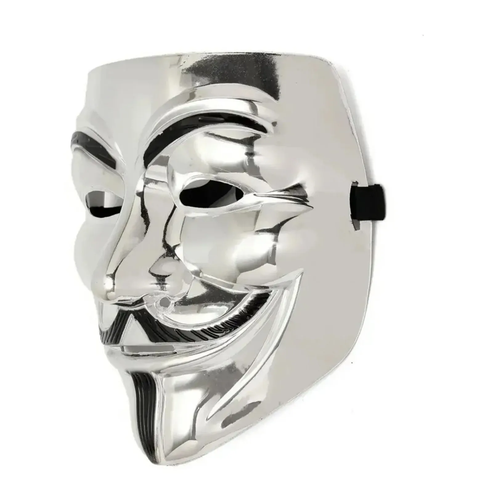 Plata V para Vendetta máscara anónima Halloween Cosplay sorpresa escenario espectáculo máscaras profesionales personalizado graduación sonrisa máscara Joker máscara