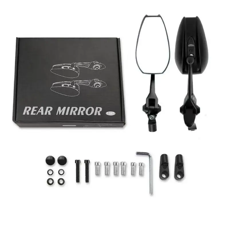 

Пара мотоциклетных зеркал заднего вида с сине-белым стеклом, регулируемым углом наклона, взрывозащищенными антибликовыми линзами