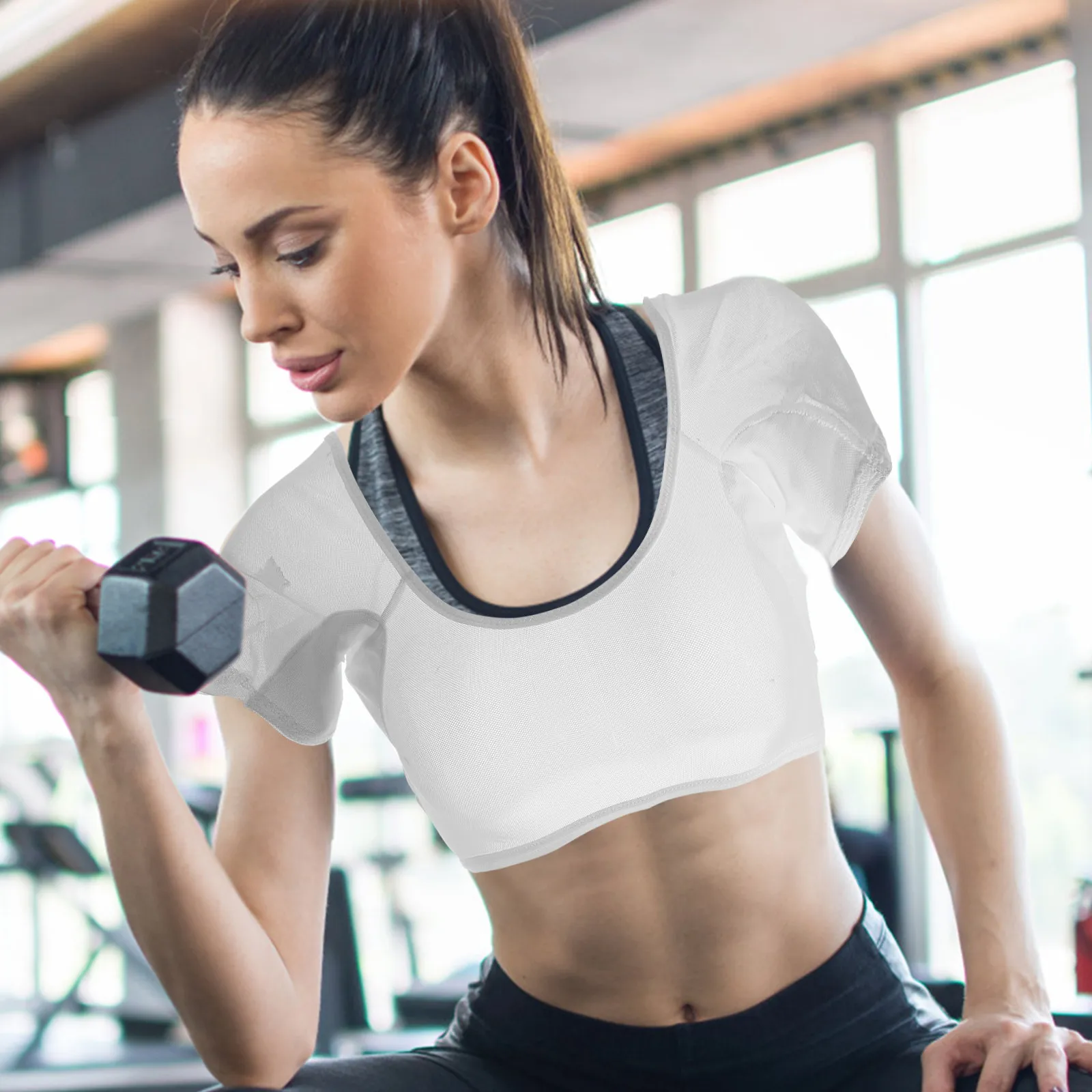 Underarm Sweat Vest Women High Elasticity Breathable Sweat Proof Undershirt Washable For Running Workout Summer Outdoor