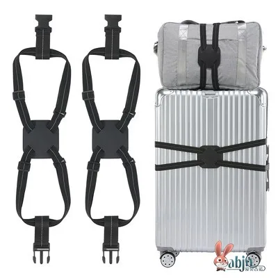 Adjustable Cross Luggage Strap with Label Identification Elastic Protection Reinforcement Band for Travel Suitcase Bag Access...