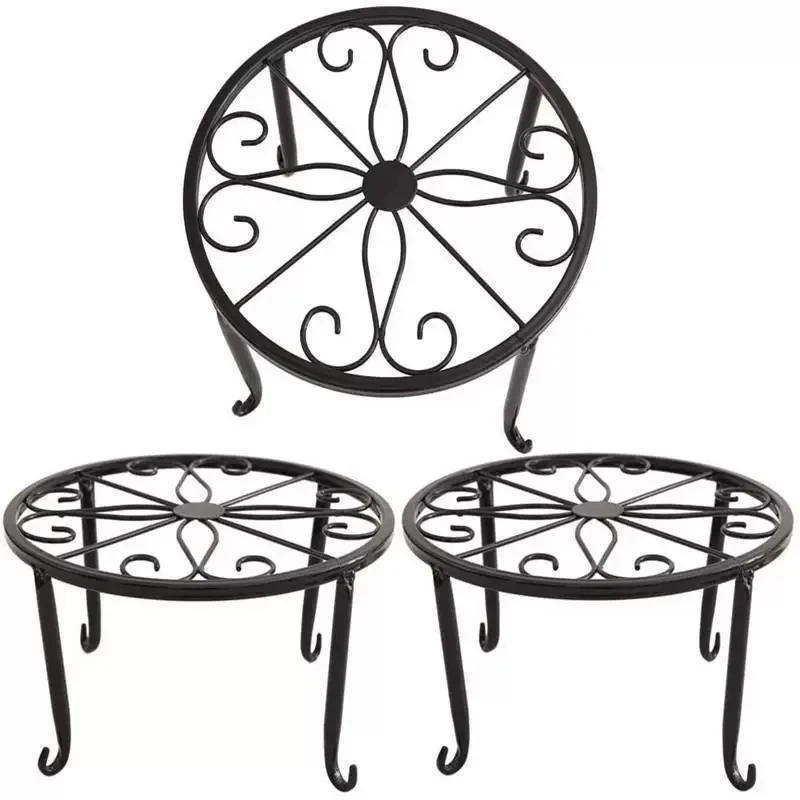 Ornate Hollow-Out Iron Plant Stand Set – Decorative Garden Planter Holder for Indoor & Outdoor Use, Ideal for Balcony, Corridor