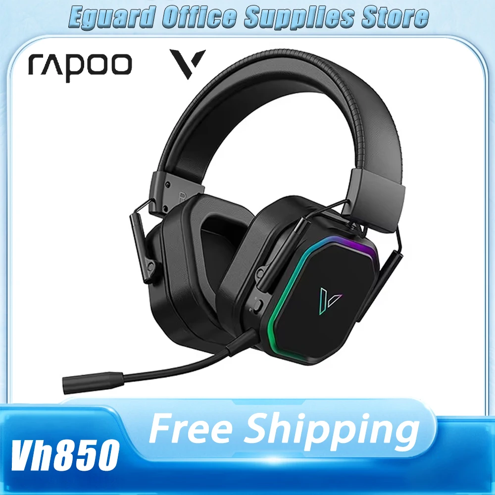 

Наушники Rapoo Vh850, многорежимные, беспроводные, RGB, объемные наушники, длинная выносливость, наушники по индивидуальному заказу, 46 часов, игровая гарнитура, офисный подарок