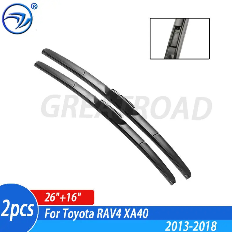 Wiper Front Hybrid Wiper Blades For Toyota RAV4 XA40 2013 - 2018 2017 2016 Windshield Windscreen Front Window 26\