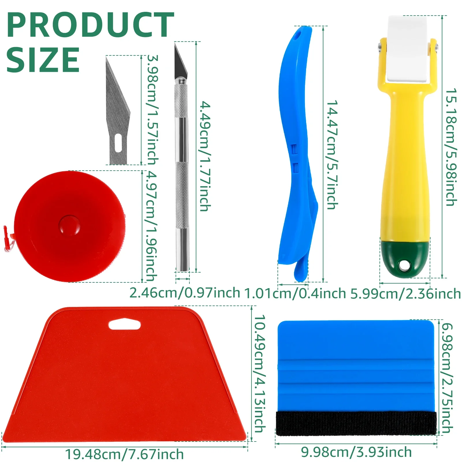 11-delige gereedschapsset voor het gladmaken van behang Herbruikbare gereedschapsset voor behang Flexibel behang Peal en Stick Tool voor raamfoliebehang